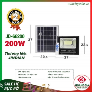 Đèn led pha năng lượng mặt trời JD-ABS200