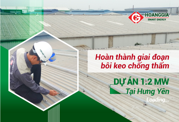 Hoàn thành công đoạn chống thấm và lắp đặt chân chữ L cho hệ thống điện mặt trời 1.2 MW tại công ty cổ phần  TGC – Hưng Yên