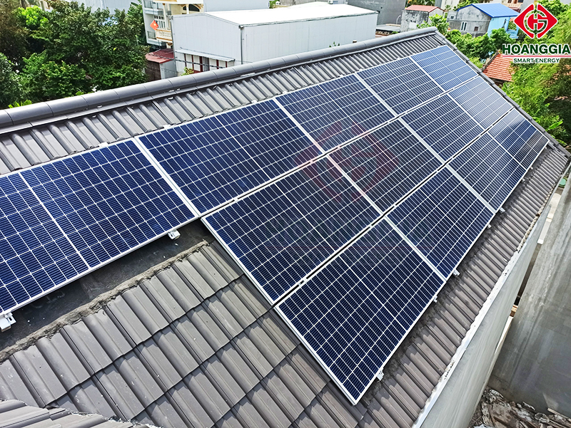 Điện mặt trời hòa lưới 5kw trên mái ngói thái tại Hải Phòng