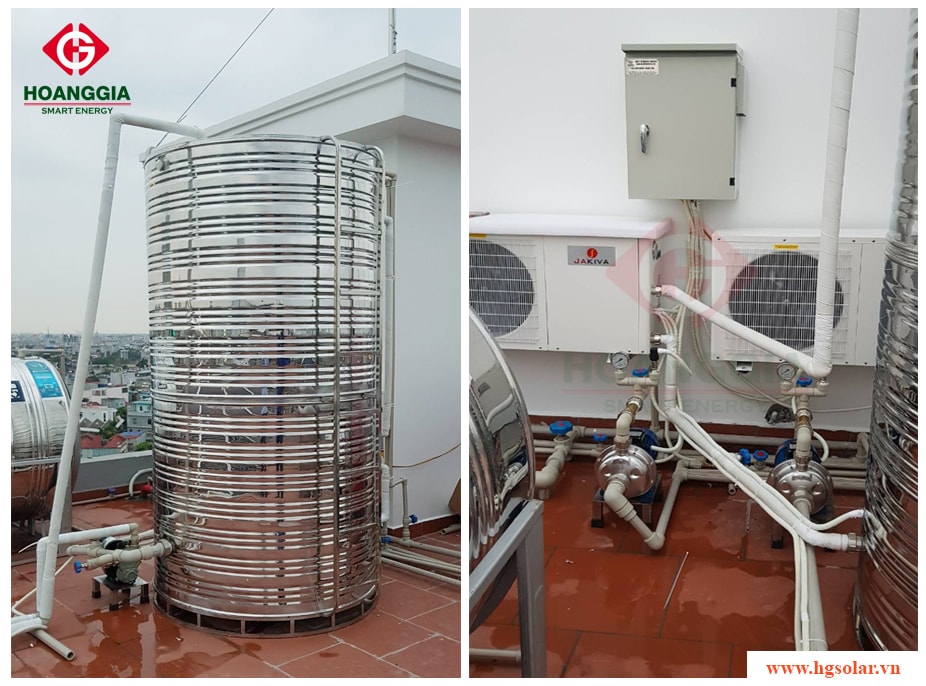Hệ thống nước nóng trung tâm Heatpump cho nhà nghỉ tại Hải Phòng