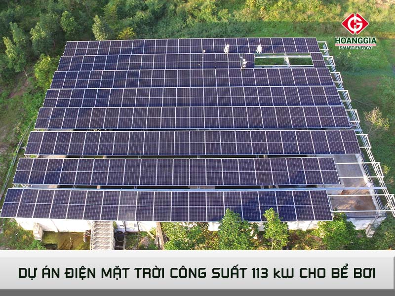 Dự án điện mặt trời hòa lưới bám tải công suất 113kWp cho bể bơi Quảng Thanh