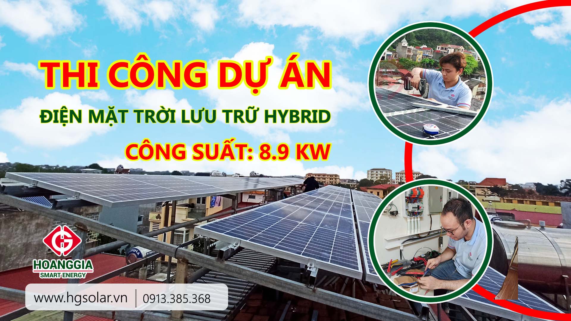 Dự án điện mặt trời Hybrid công suất 8kW tại phố Trần Kiên, Kiến An, Hải Phòng