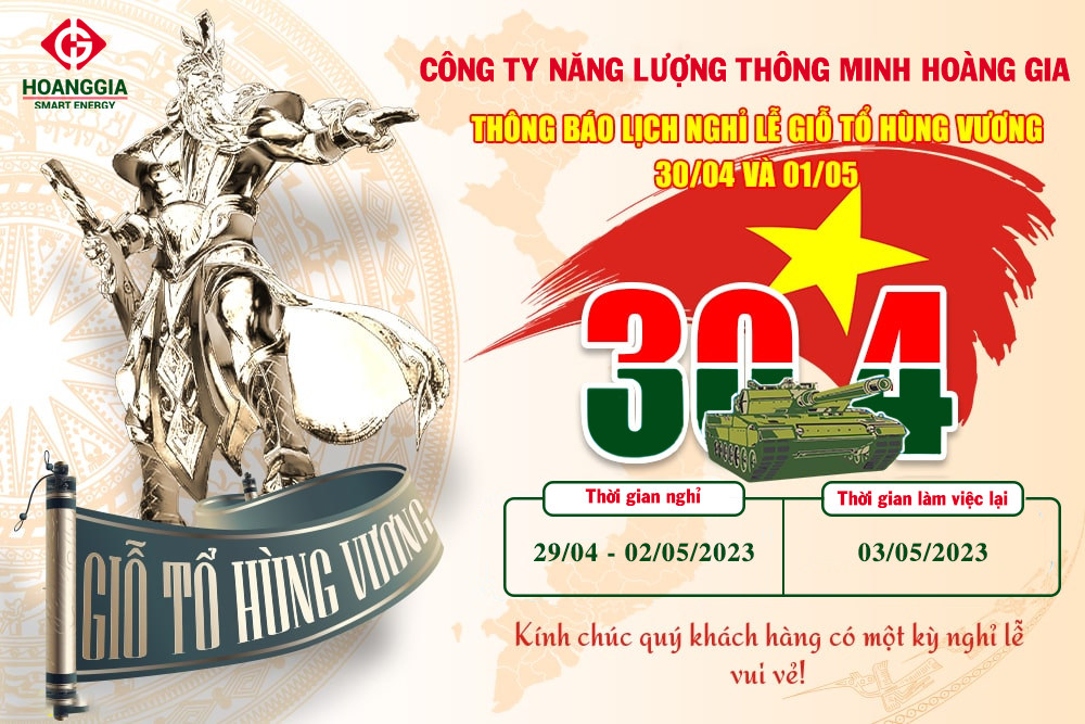 HGS thông báo lịch nghỉ giỗ tổ Hùng Vương, 30/4 và 01/05 năm 2023
